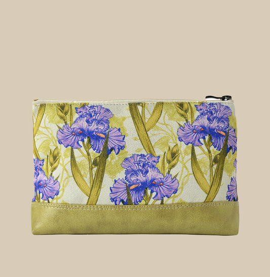 Iris floral makeup bag