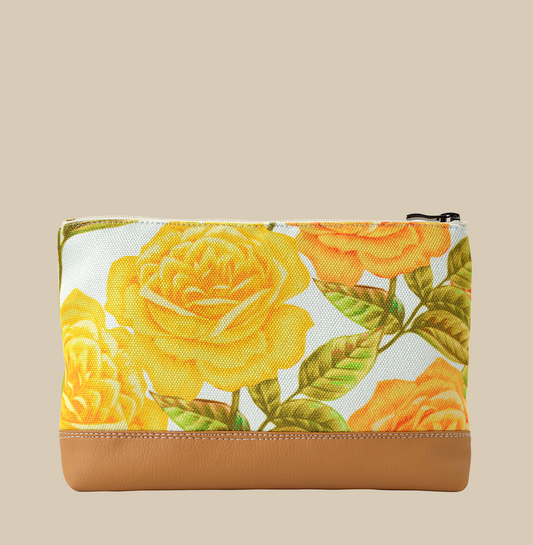 Rose floral makeup bag